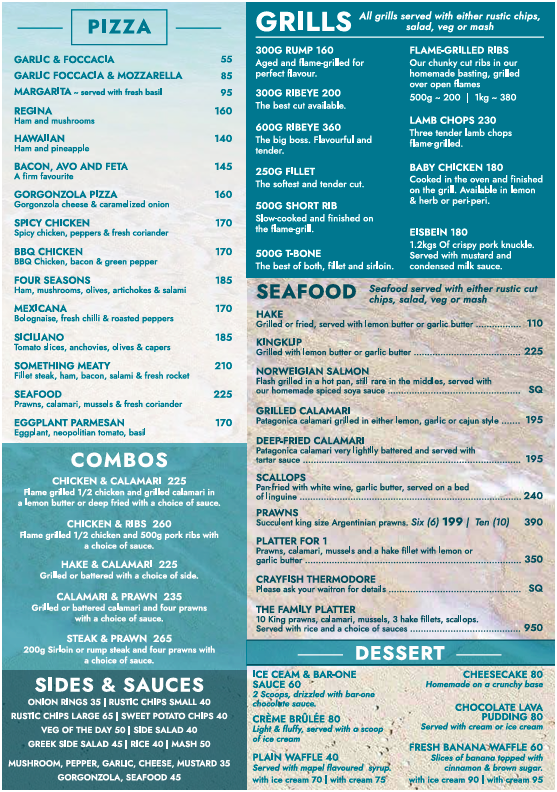 Menu - The Black Marlin